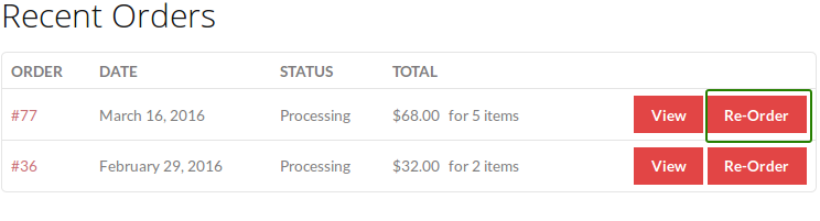 Re-Order Your WooCommerce Orders By One Click