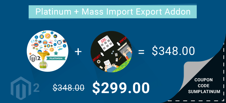 Multi-Vendor Marketplace Platinum + Vendor Mass Import Export Addon at $299 ( 64.31% OFF ) | Coupon Code SUMPLATINUM