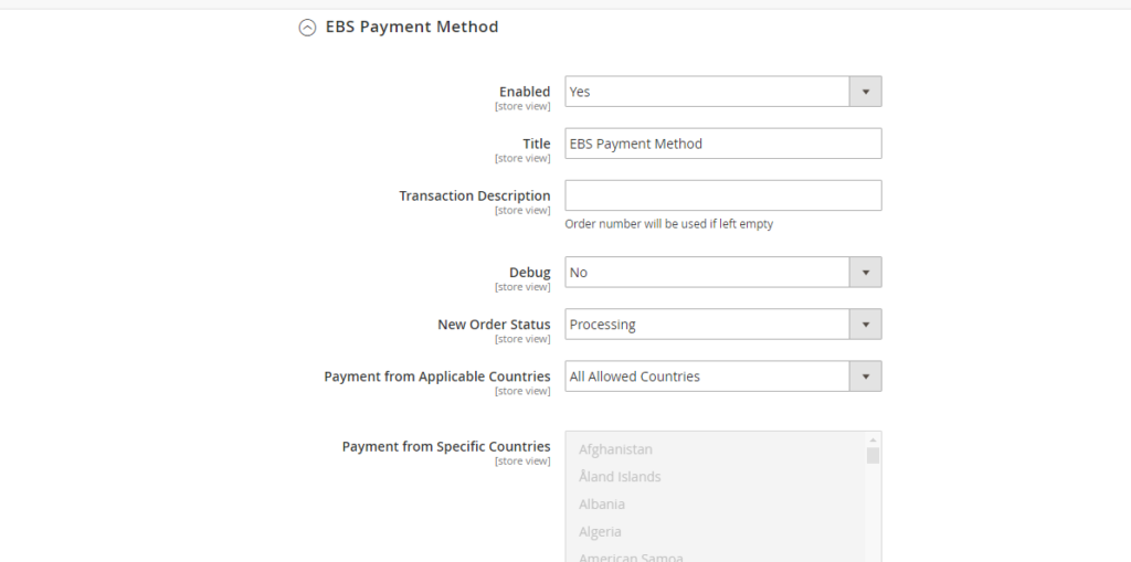 Magento 2 EBS Payment Method