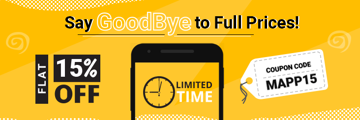 Say GoodBye to Full Prices! Flat 15% Off On Mobile Apps