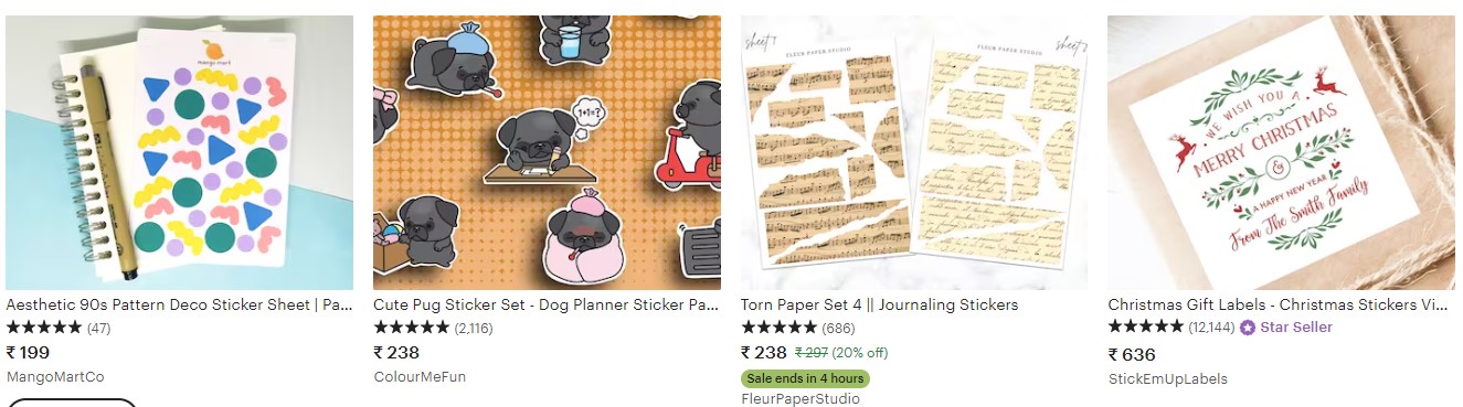 top selling items on etsy stickers