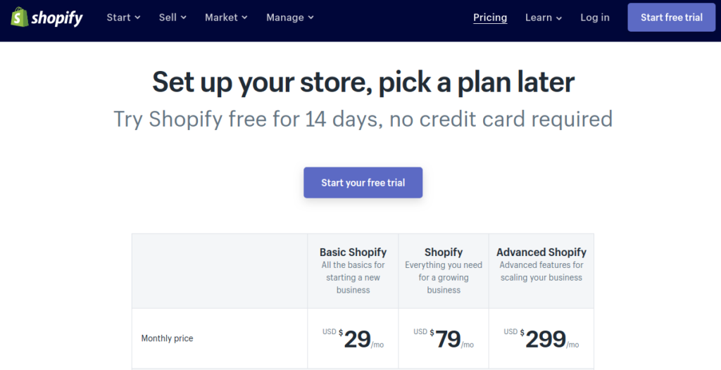 Shopify Plan