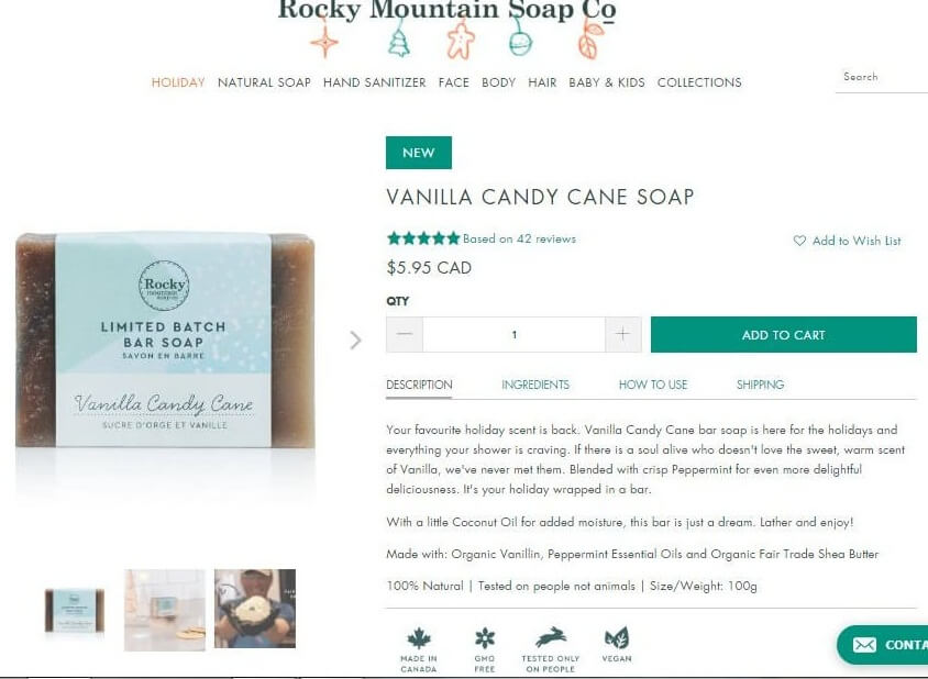 rocky mountain soap company product description page