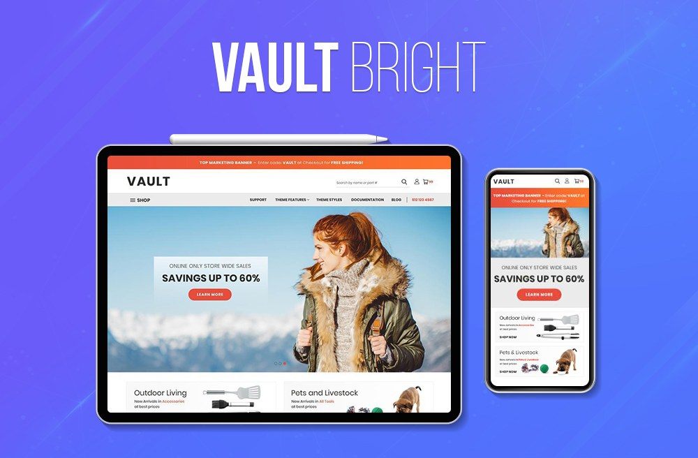 BigCommerce free themes Vault Bright