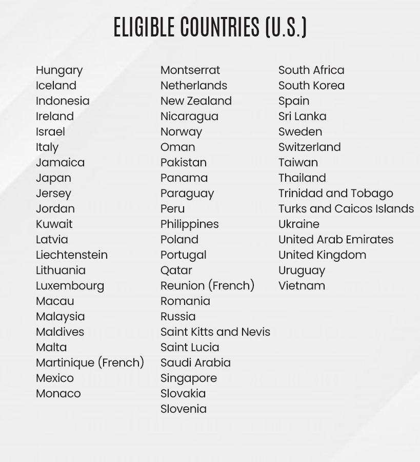 ebay global shipping countries from US