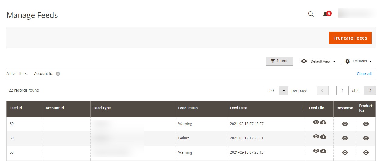 manage feeds in magento