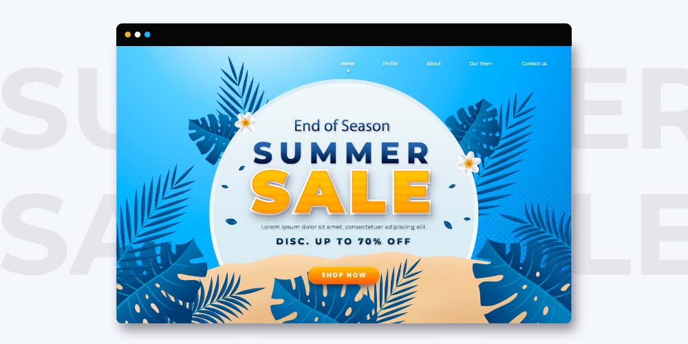 Summer bank holiday webpage
