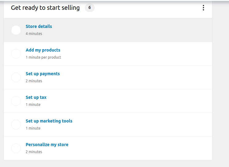 Start selling with WooCommerce setup wizard. 