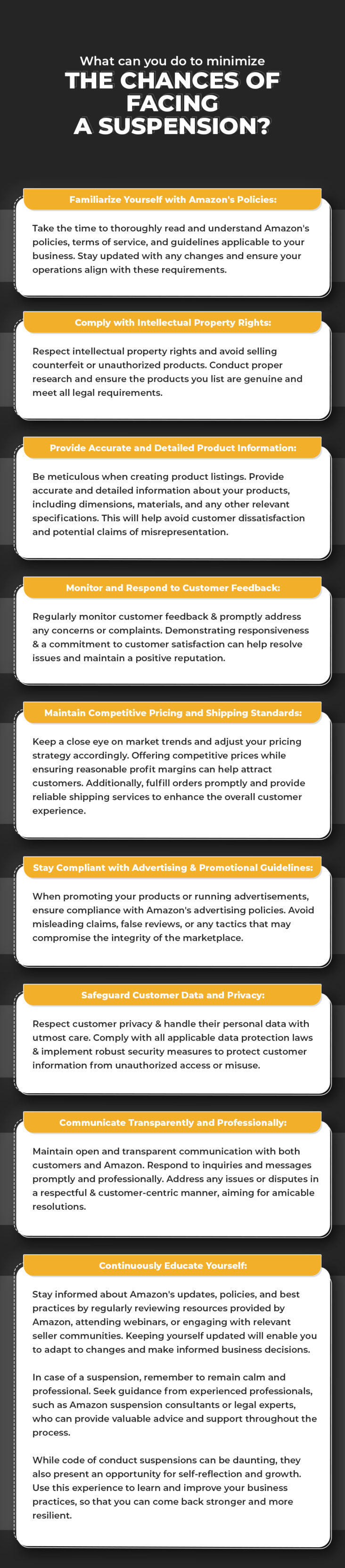 Guide to Amazon Code of Conduct to avoid suspension