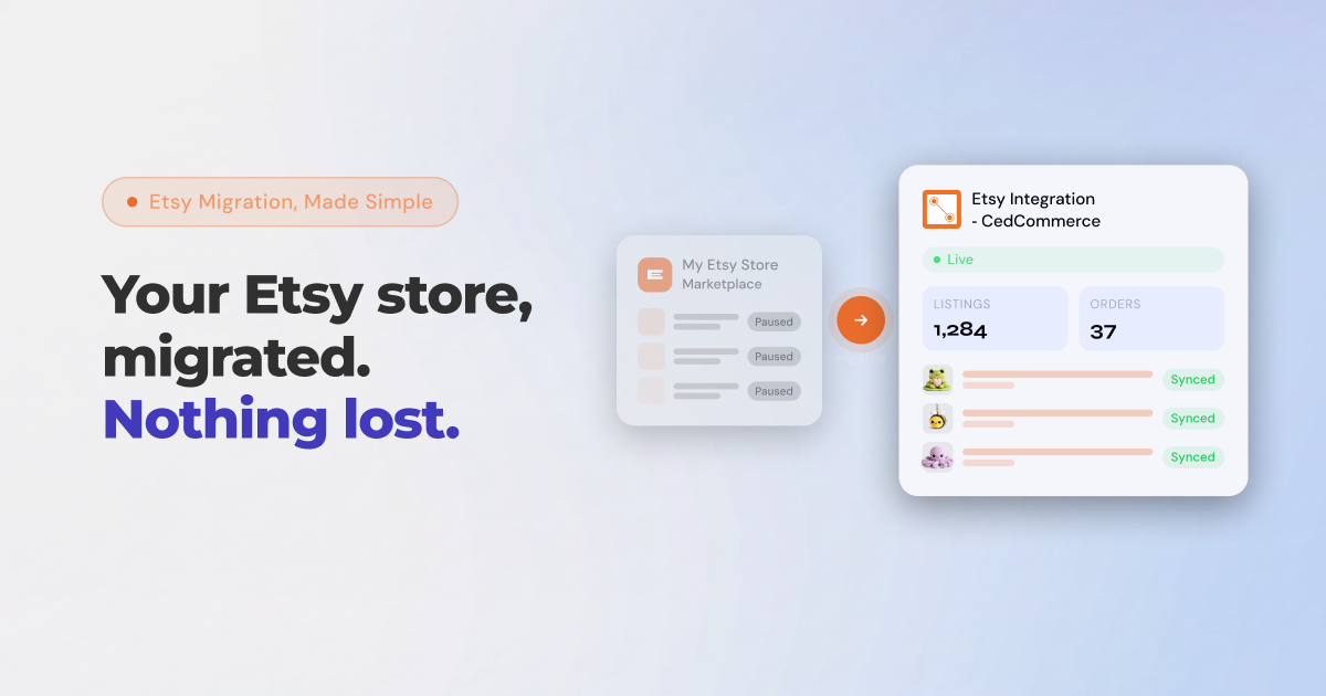 Migrate from Shopify Marketplace Connect to CedCommerce Etsy Integration without duplicate listings, sync issues, or extra Etsy listing fees.