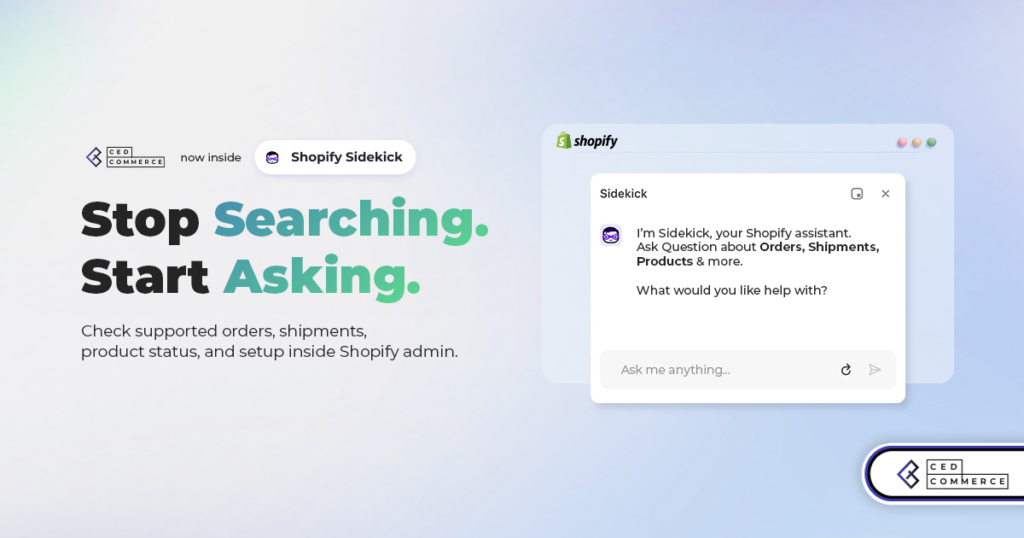 CedCommerce Apps Are Now Available in Shopify Sidekick