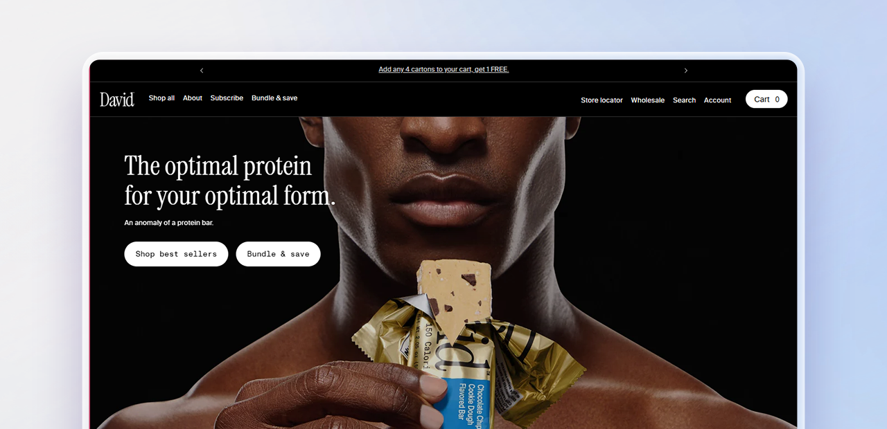 David Protein website screenshot