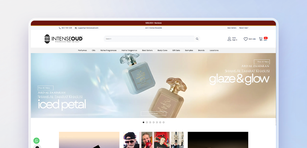 Intense Oud website screenshot