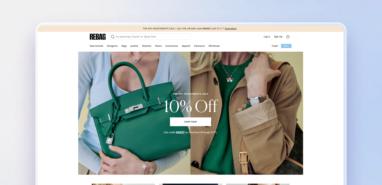 Rebag website screenshot